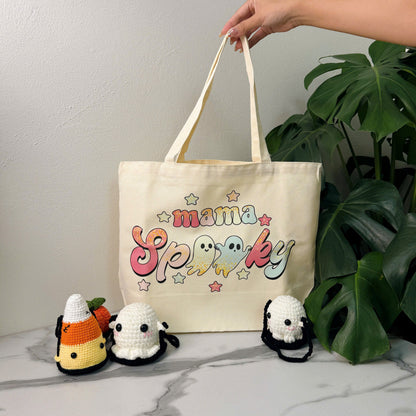 Spooky Mama Halloween Tote Bag, Trick or Treat Totes, Halloween Bags, Spooky Season