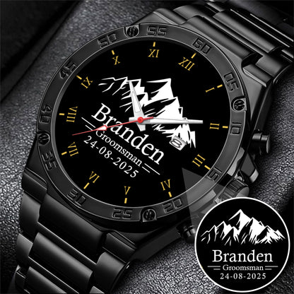 Personalized Groomsman Silver Mountain Limited Edition Watch Gift For Him