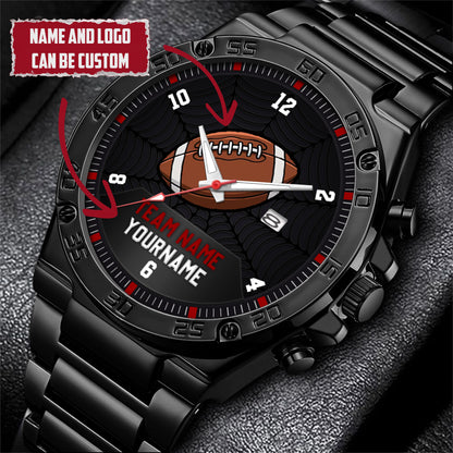 American Football Personalized Team Name & Name Quartz Watch