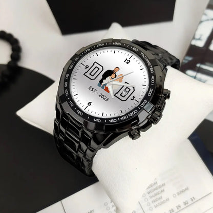 Personalized Alloy Dad Quartz Watch with Family Photos