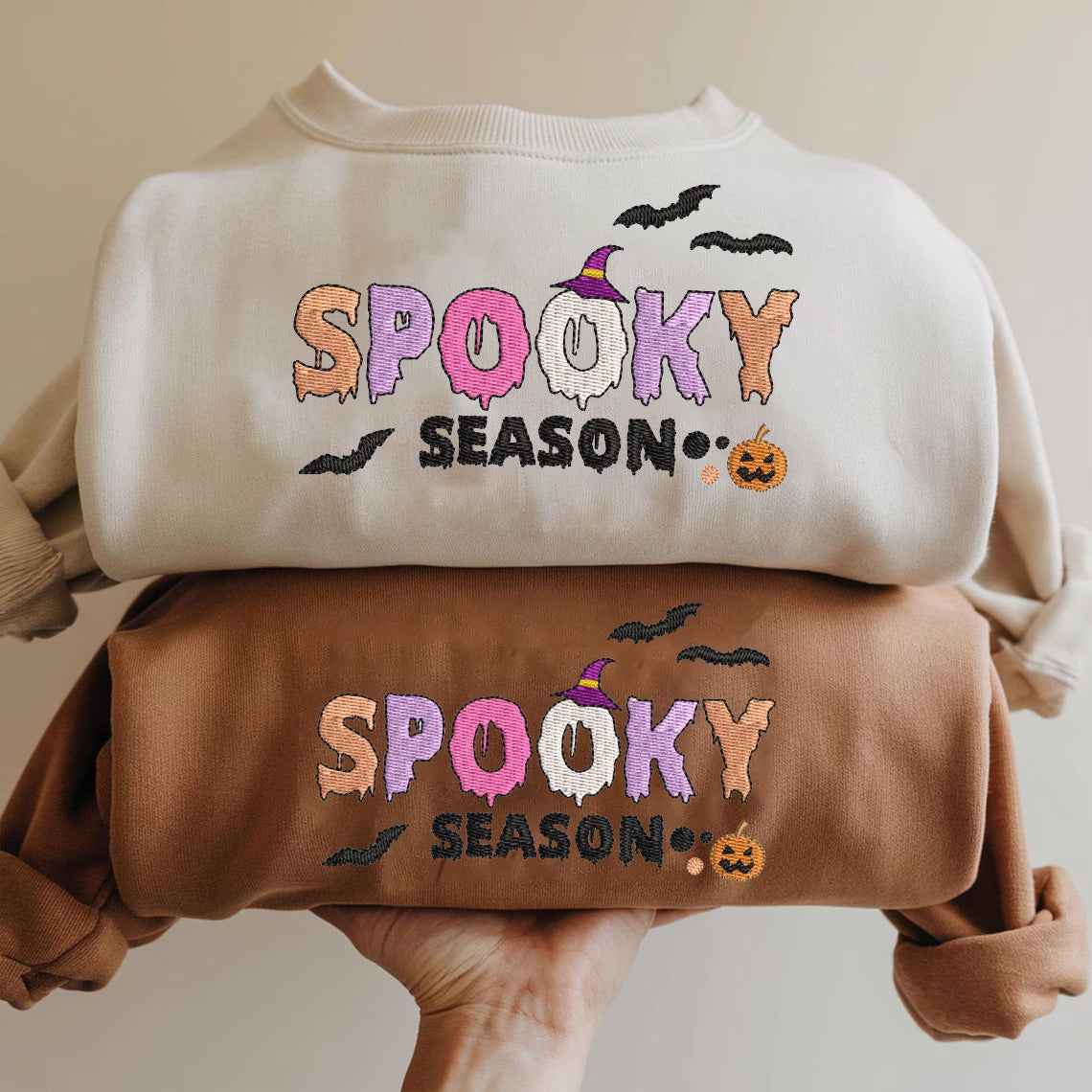 Halloween Personalized Embroidered Spooky Season Hoodie Sweatshirt T-Shirt