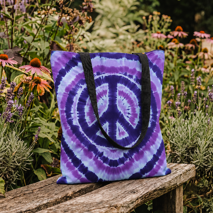 Peace Violet Printed Tote Bag