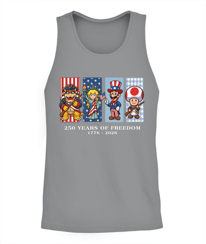 Mario 250 Years of Freedom 1776–2026 Patriotic Printed Graphic Hoodie Sweatshirt T-Shirt
