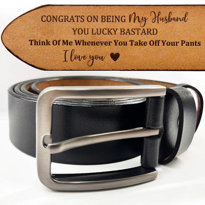 I Licked It So It's Mine - Personalized Engraved Leather Belt