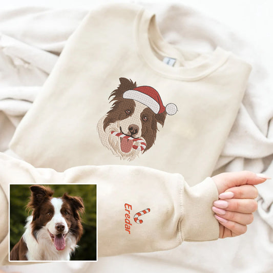 Christmas Embroidered Pet Dog Cat Hoodie Sweatshirt T-Shirt