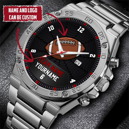 American Football Personalized Team Name & Name Quartz Watch
