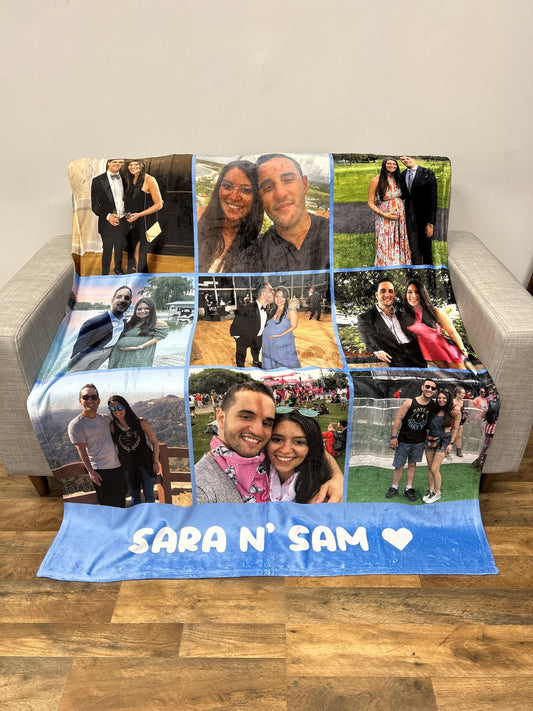 Personalized Photo Blanket, Photo Blanket with Text, Personalized Gift, Memorial Blanket, Anniversary Gift, Couples Gift, Gift for Her