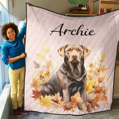 Personalized Pet Autumn Christmas Quilt