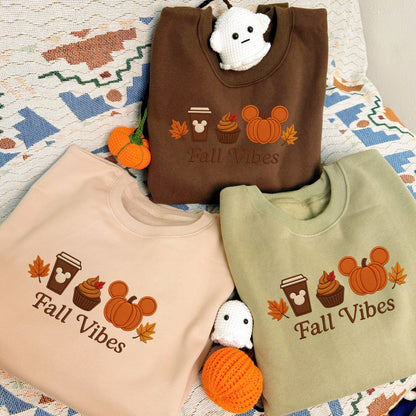 Halloween Personalized Embroidered Fall Vibes Hoodie Sweatshirt T-Shirt