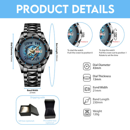Fishing Personalized Living The Reel Live Quartz Watch Father's Day Gift For Him
