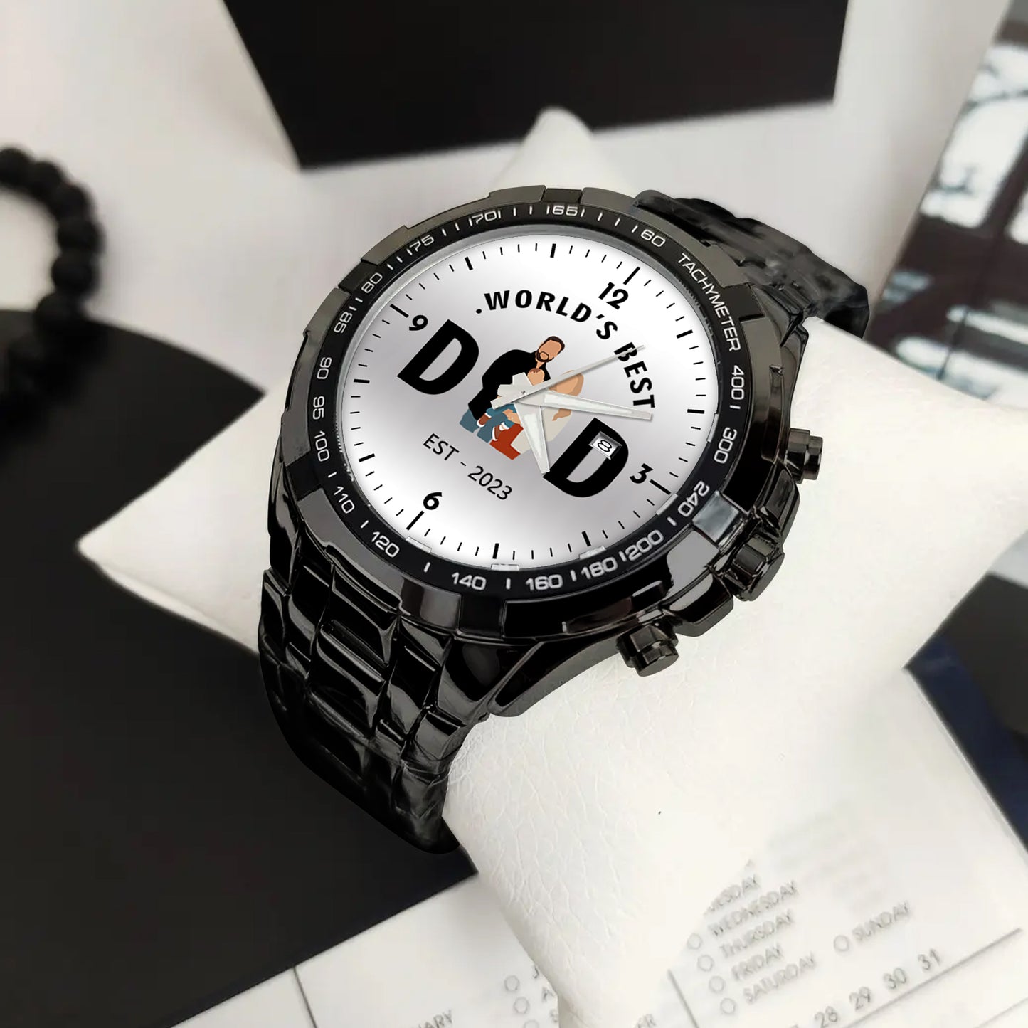 Personalized Alloy World's Best Dad Quartz Watch with Family Photos
