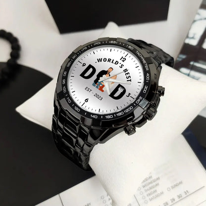 Personalized Alloy World's Best Dad Quartz Watch with Family Photos