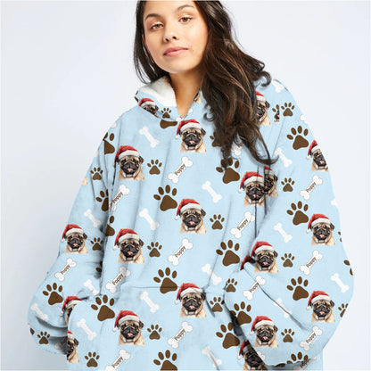 Personalized Pet Christmas Oodie Blanket Hoodie