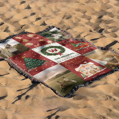 Personalized Christmas Blanket Family Name And Photos Throw Blanket
