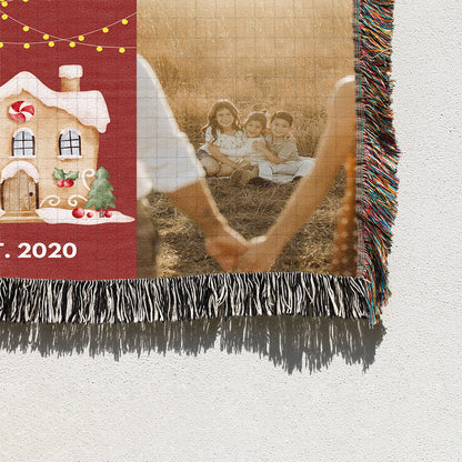 Personalized Christmas Blanket Family Name And Photos Throw Blanket