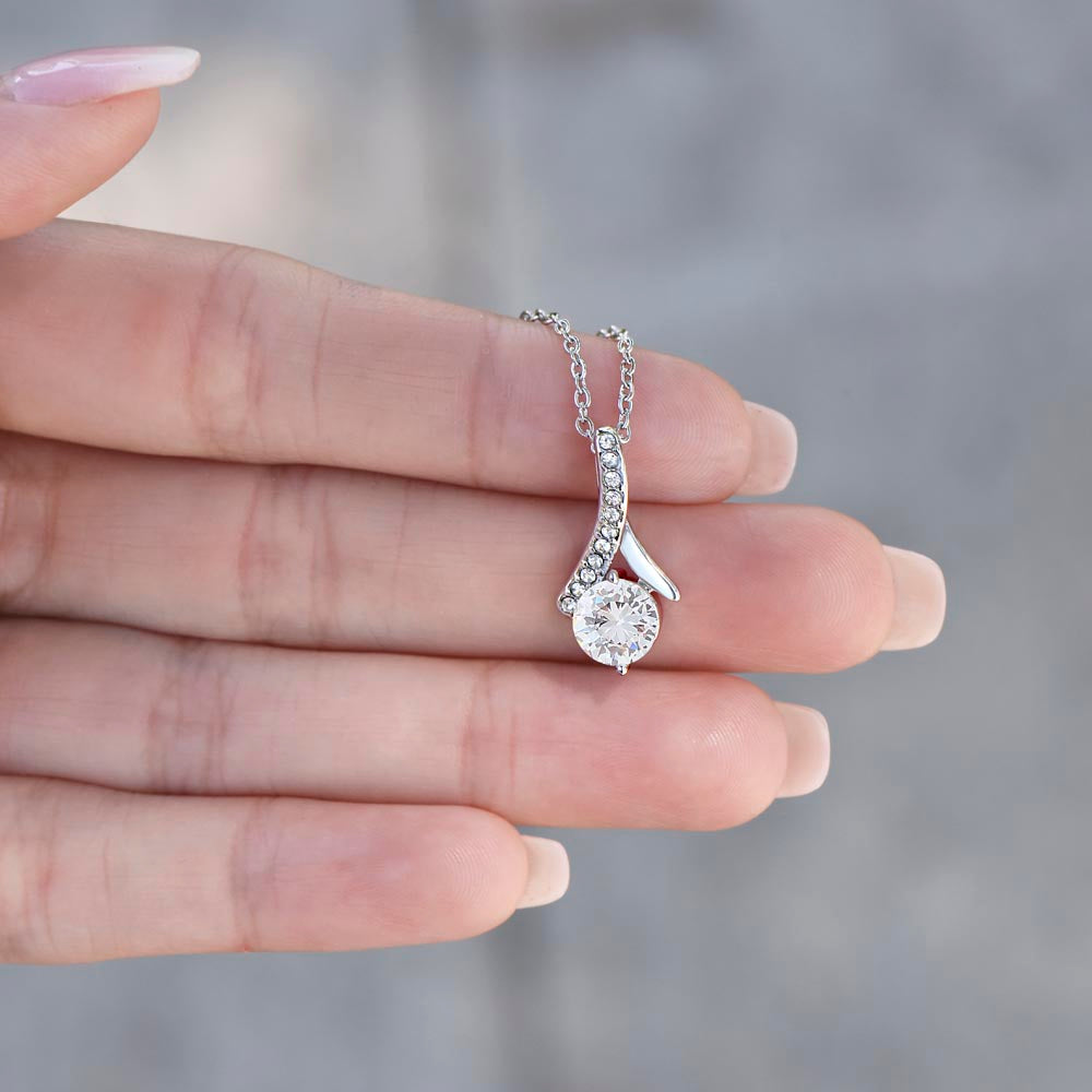 Personalized Alluring Beauty Necklace with 3 Family Photos for Mom
