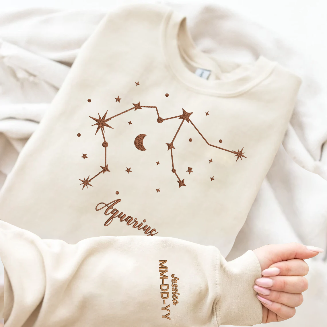 Personalized Embroidered Zodiac Hoodie Sweatshirt T-Shirt