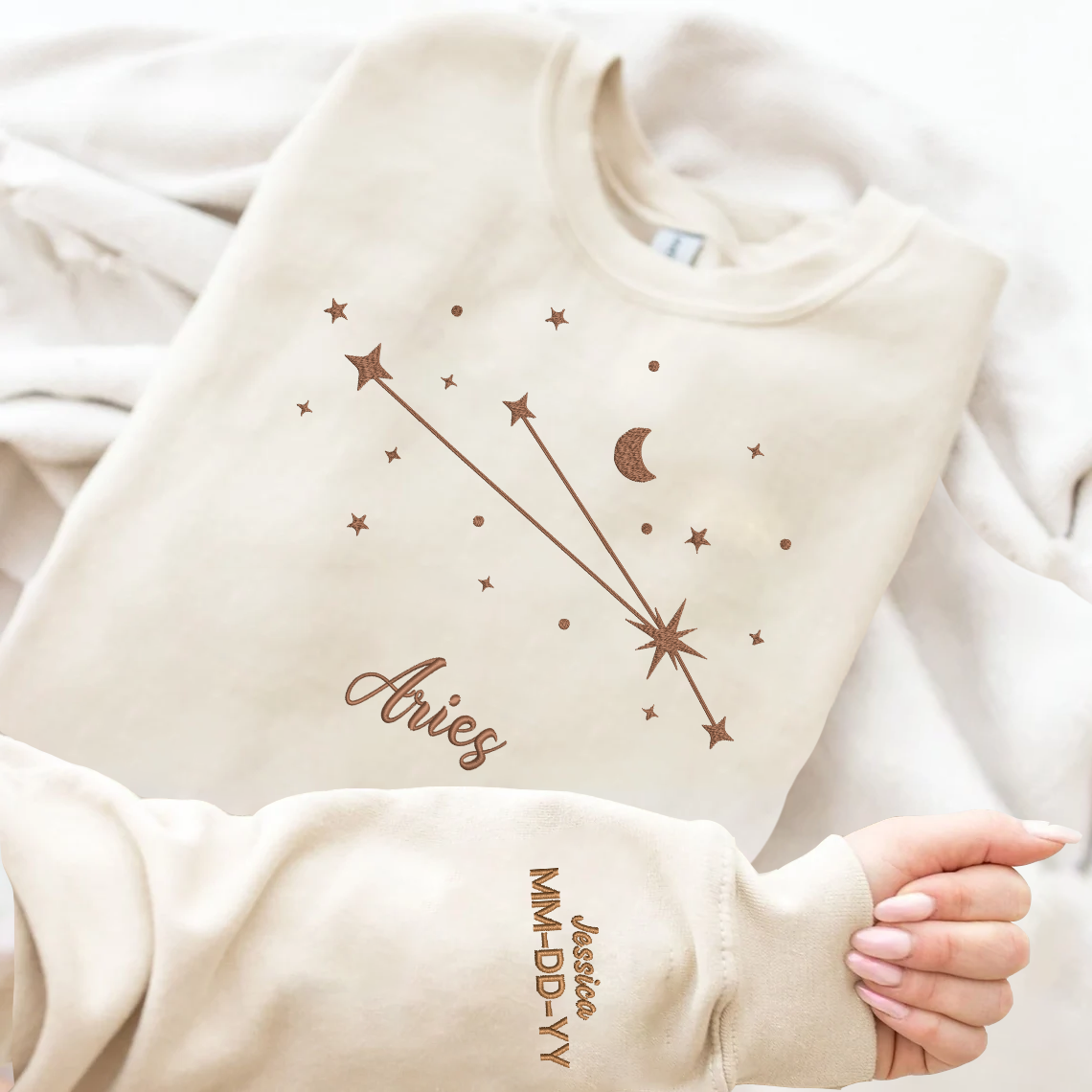 Personalized Embroidered Zodiac Hoodie Sweatshirt T-Shirt