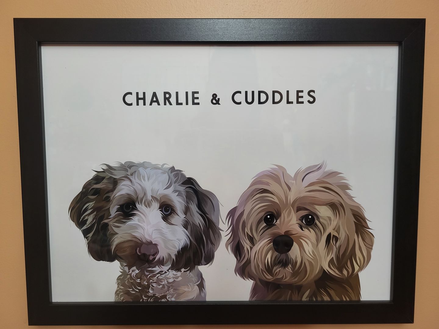 Custom Framed Poster Pet Portrait - Two Pets