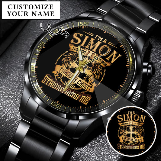 Personalized Custom Name I Can Do All Thing Through Christ Watch Gift For Him