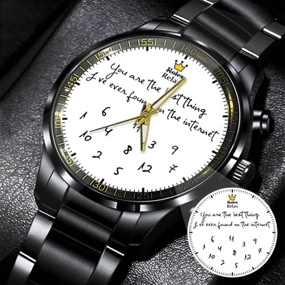 Custom Message Watch for Him – Unique Gift for Boyfriend, Husband, Anniversary & Valentine’s Day