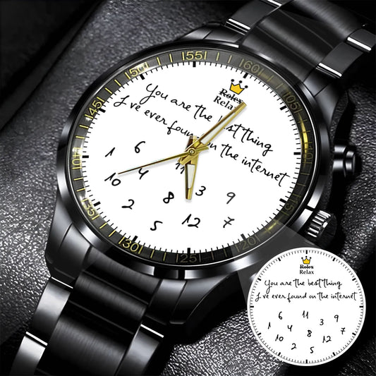 Custom Message Watch for Him – Unique Gift for Boyfriend, Husband, Anniversary & Valentine’s Day