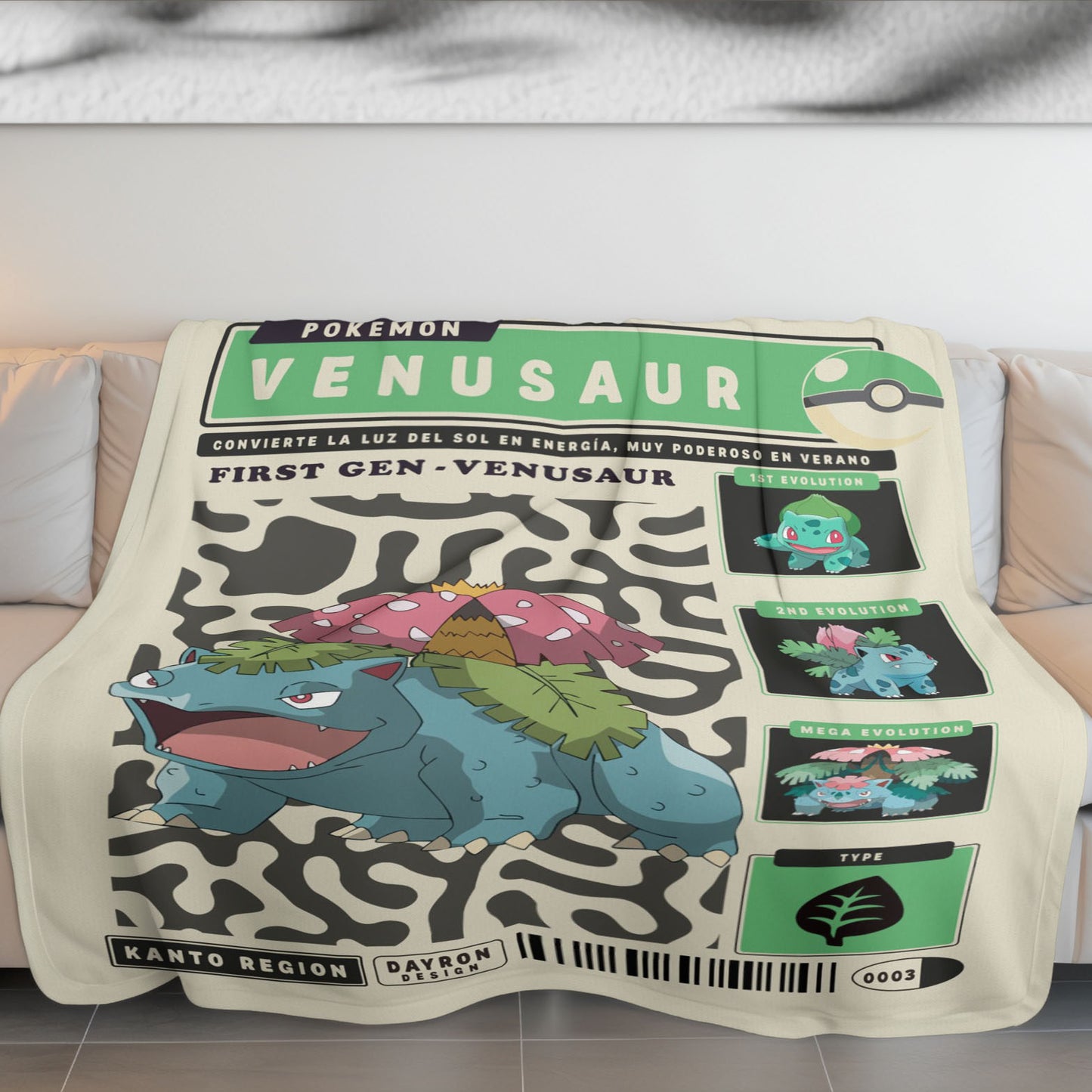 Anime PKM Venusaur Blanket Holiday Gift