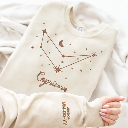 Personalized Embroidered Zodiac Hoodie Sweatshirt T-Shirt