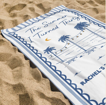 Personalized Beach Towel Custome Name Gift