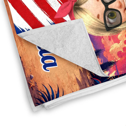 Personalized Microfiber Beach Towel Custome Name Fireworks Gift