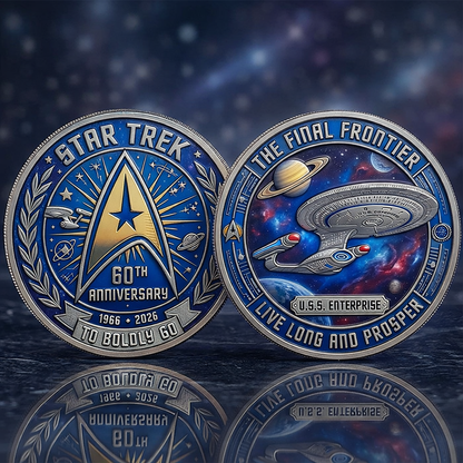 StarTrek 60th Anniversary Live Long And Prosper Printed Coin