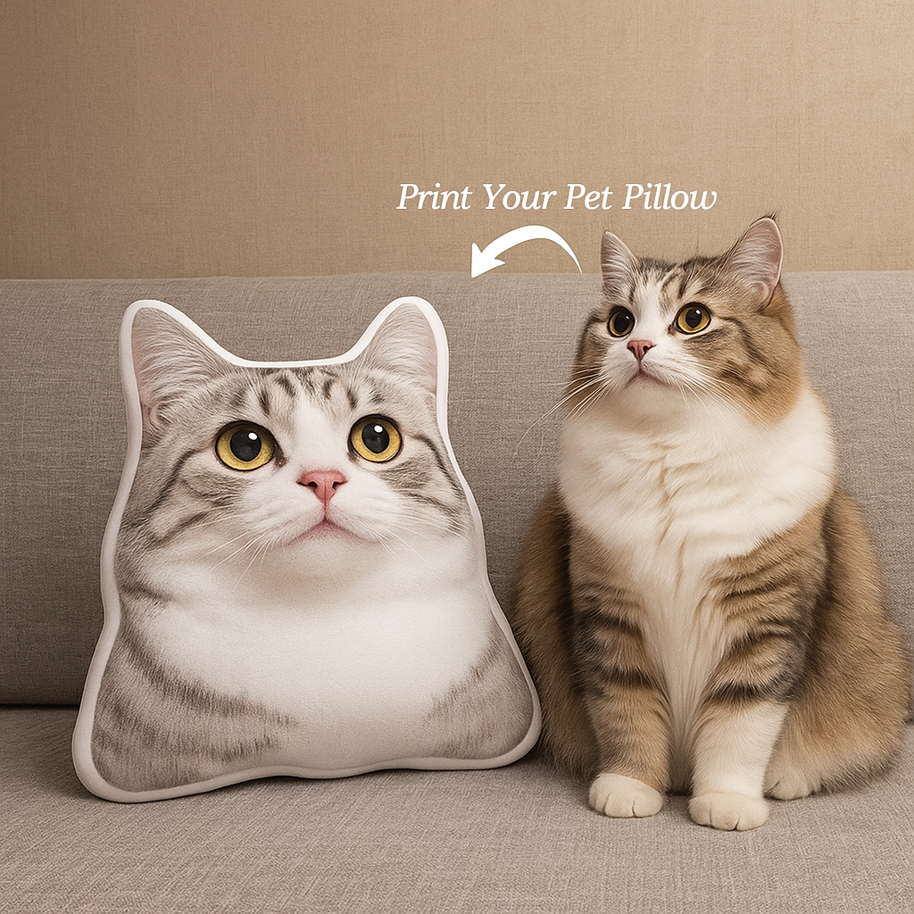 Personalized Pet Dog Cat Photo Pillow