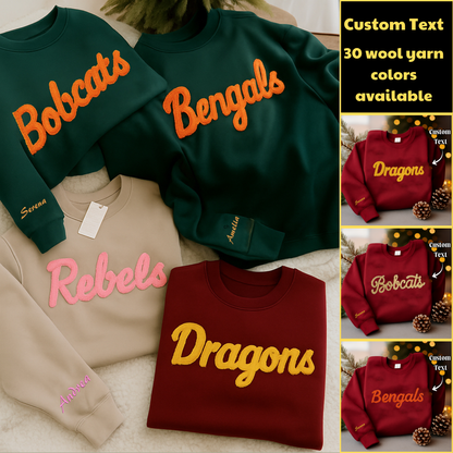 Personalized 0.23" wide - Chunky Yarn Custom Text Embroidered T-shirt Hoodie Sweatshirt