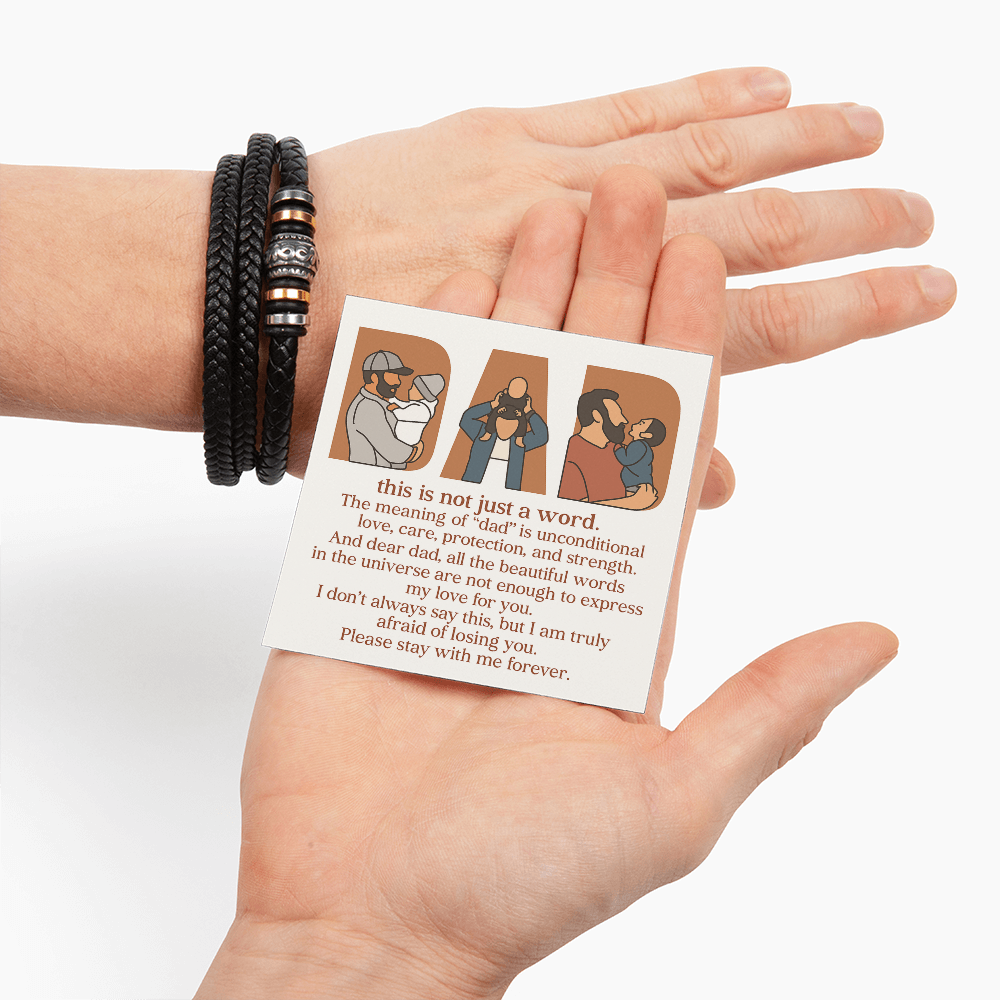 Personalized Love You Forever Bracelet with 3 Family Photos for Dad