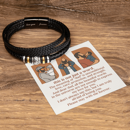 Personalized Love You Forever Bracelet with 3 Family Photos for Dad