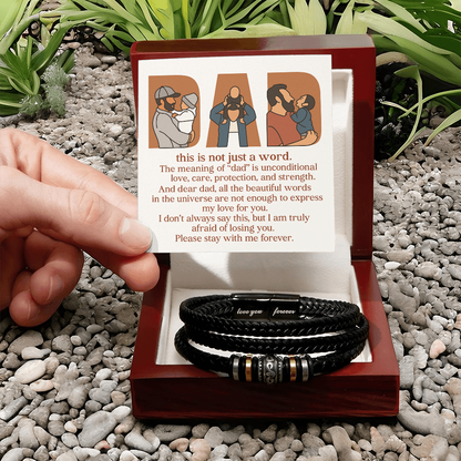 Personalized Love You Forever Bracelet with 3 Family Photos for Dad