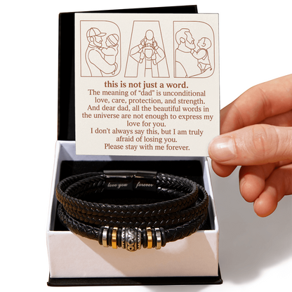 Personalized Love You Forever Bracelet with 3 Family Photos for Dad