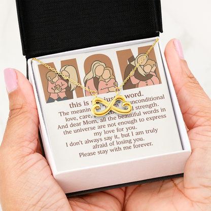 Personalized Endless Love Necklace with 3 Family Photos for Mom