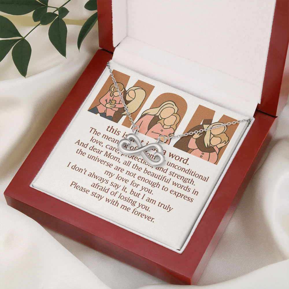 Personalized Endless Love Necklace with 3 Family Photos for Mom