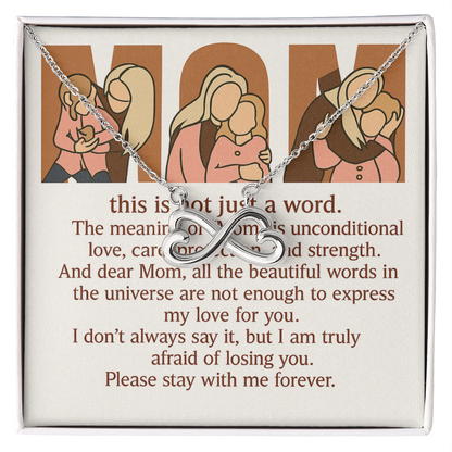 Personalized Endless Love Necklace with 3 Family Photos for Mom