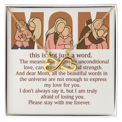 Personalized Endless Love Necklace with 3 Family Photos for Mom