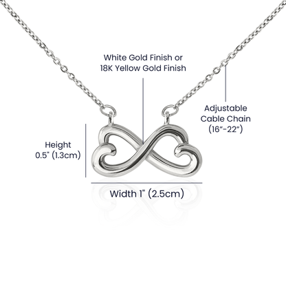 Personalized Endless Love Necklace with 3 Family Photos for Mom