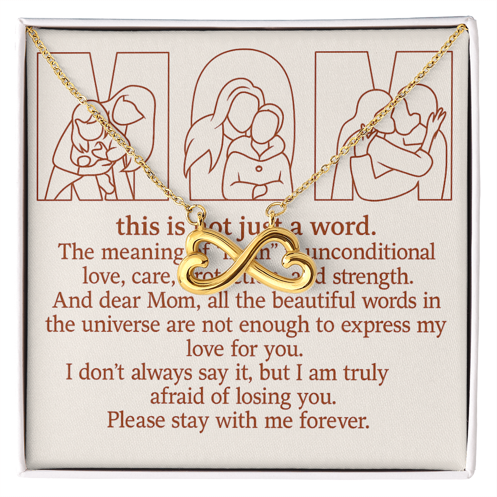 Personalized Endless Love Necklace with 3 Family Photos for Mom