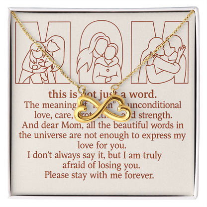 Personalized Endless Love Necklace with 3 Family Photos for Mom