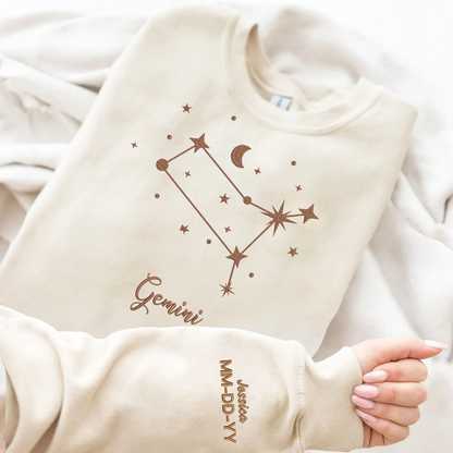 Personalized Embroidered Zodiac Hoodie Sweatshirt T-Shirt