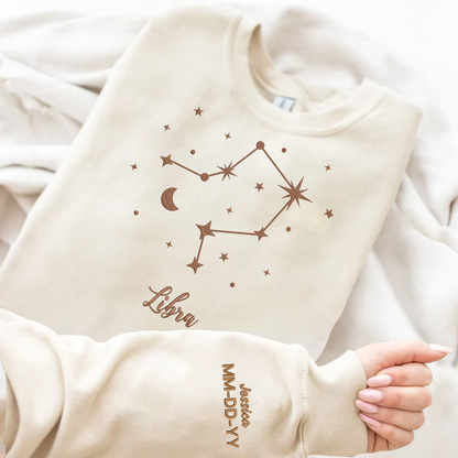 Personalized Embroidered Zodiac Hoodie Sweatshirt T-Shirt