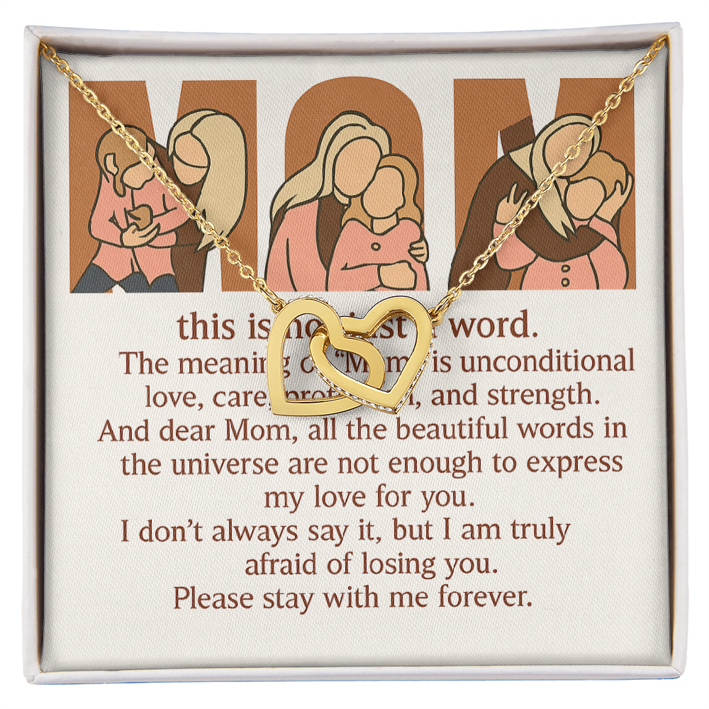 Personalized Interlocking Hearts Necklace with 3 Family Photos for Mom