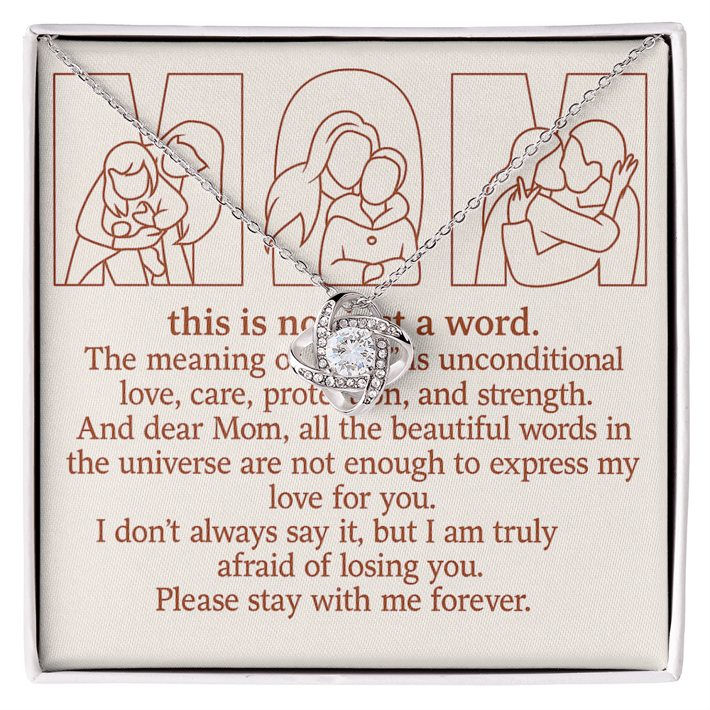 Personalized Love Knot Necklace with 3 Family Photos for Mom