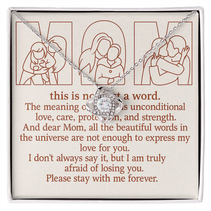 Personalized Love Knot Necklace with 3 Family Photos for Mom