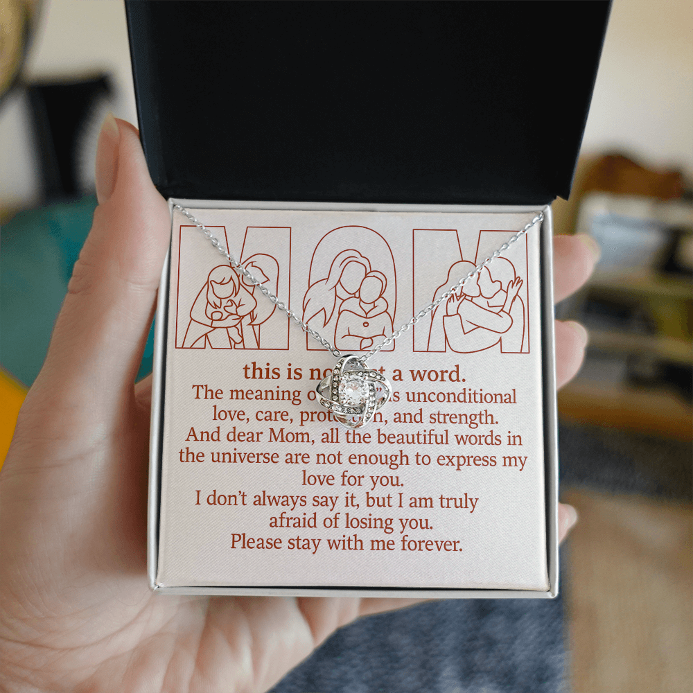 Personalized Love Knot Necklace with 3 Family Photos for Mom